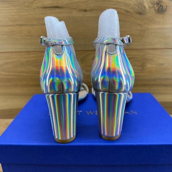 Stuart Weitzman Heels Womens 6.5 Nearlynude Hologram Specchio - Picture 4 of 10
